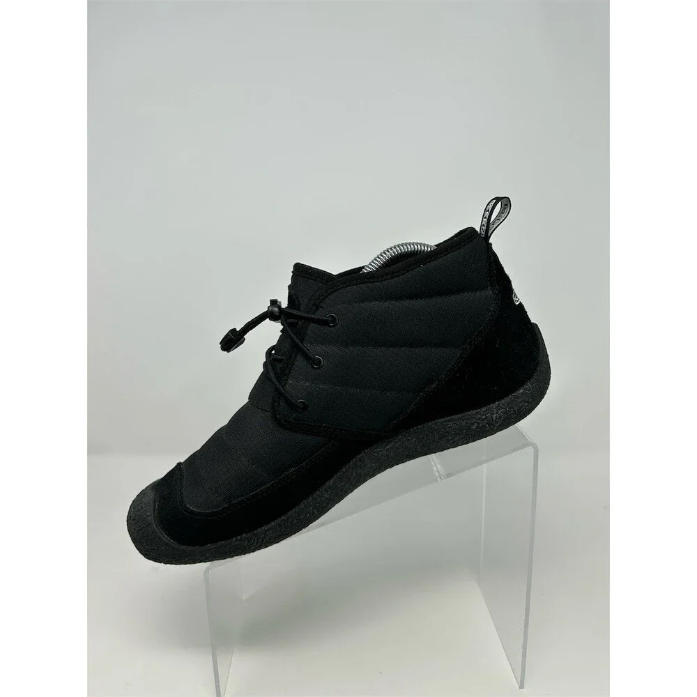 KEEN Howser II Quilted Chukka Boots Men's Black Slip-On Bungee Toggle Size 9